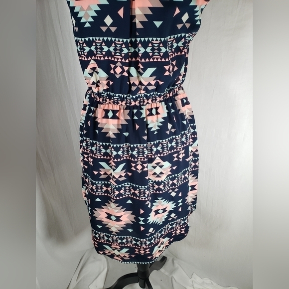 Rue 21 Navy Multicolored Aztec Print Sundress Sz M - Picture 8 of 11
